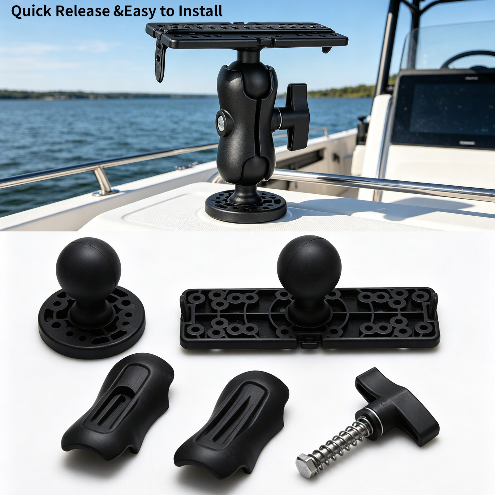 Fish Finder Mount - 360 ° Suporte ajustável para sonar
